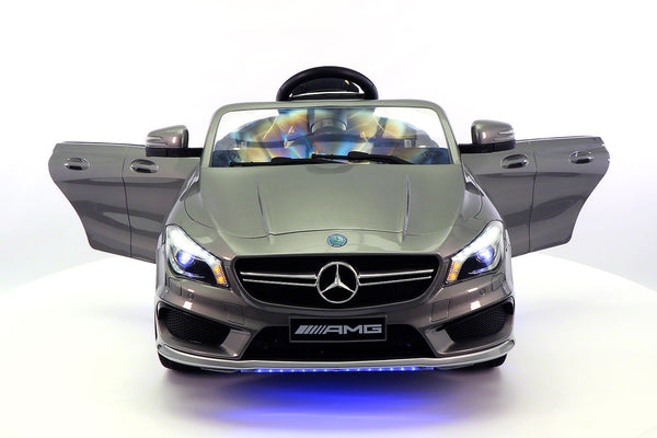 12 volt Mercedes CLA45 AMG Ride-On Car with USB MP3 Player and Parental Remote Control in Gray
