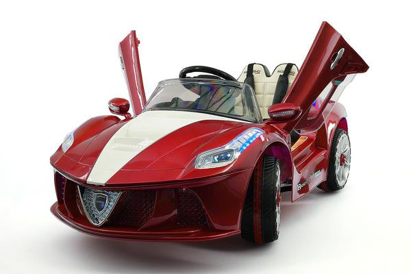 12V Ferrari Style Kids Battery Powered Ride-On Car With MP3 and Parental Remote Control in Red