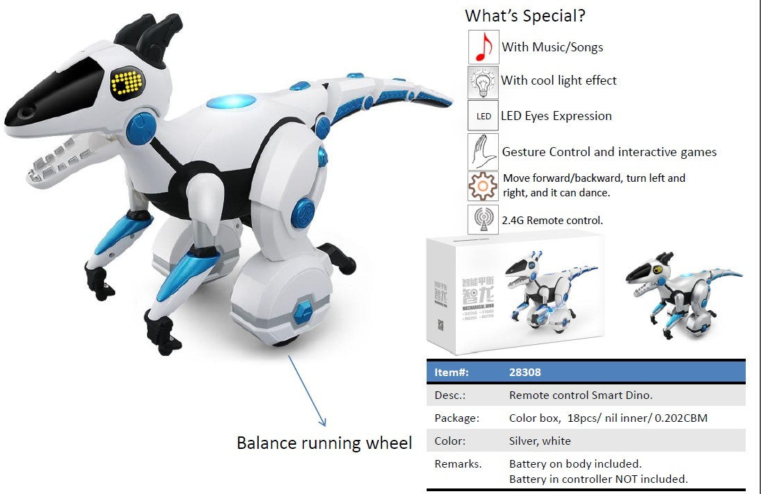 INTELLIGENT and INTERACTIVE DINOSAUR with REMOTE CONTROL