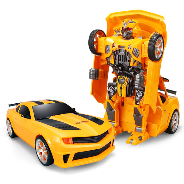 Kids Transforming Robot Car with Wireless Remote Control | Yellow