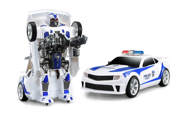 Kids Transforming Robot Car with Wireless Remote Control | Police