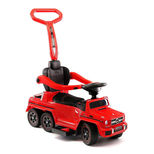 Battery Powered Children Electric Ride On Convertible Push and Foot to Floor Car Mercedes G63 AMG 6x6 (Red)