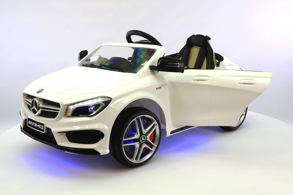 12 volt Mercedes CLA45 AMG Ride-On Car with USB MP3 Player and Parental Remote Control White