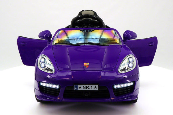 Kiddie Roadster 12V Battery Power LED Wheels R/C Ride On Toy Kids Car in Purple