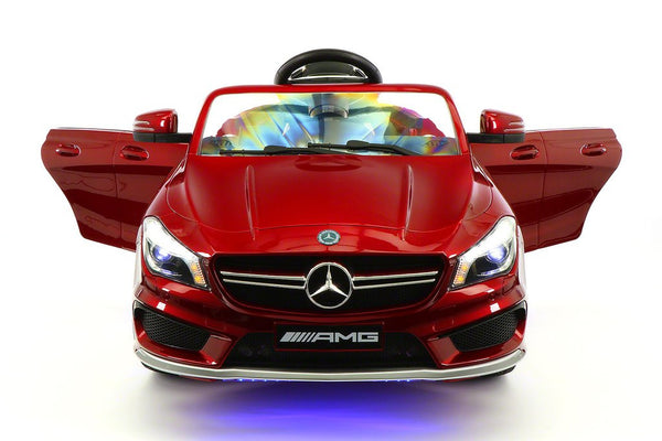 12 volt Mercedes CLA45 AMG Ride-On Car with USB MP3 Player and Parental Remote Control in CHERRY RED