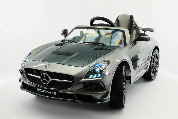 2021 12V Battery Powered R/C Mercedes SLS AMG LED LCD Screen  Wheels MP4 Ride On Car in Gray