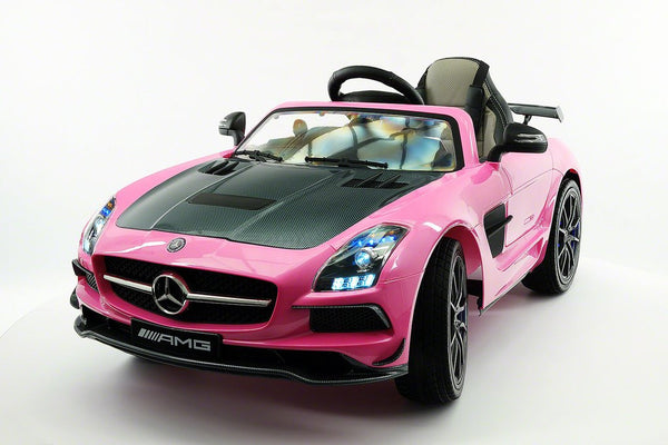 2018 12V Battery Powered Mercedes SLS AMG with Led Wheels MP4 LCD Screen Ride On Car Pink