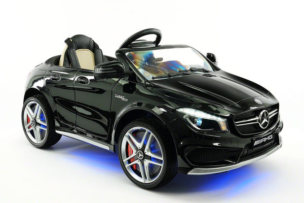 12volt Mercedes CLA45 AMG Ride-On Car with USB MP3 Player and Parental Remote Control in Metalic Black