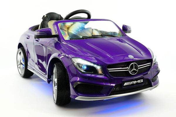 12 volt Mercedes CLA45 AMG Ride-On Car with USB MP3 Player and Parental Remote Control in VIOLETE METALLIC