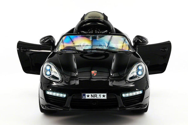 Kiddie Roadster 12V Battery Power LED Wheels R/C Ride On Toy Kids Car in Black