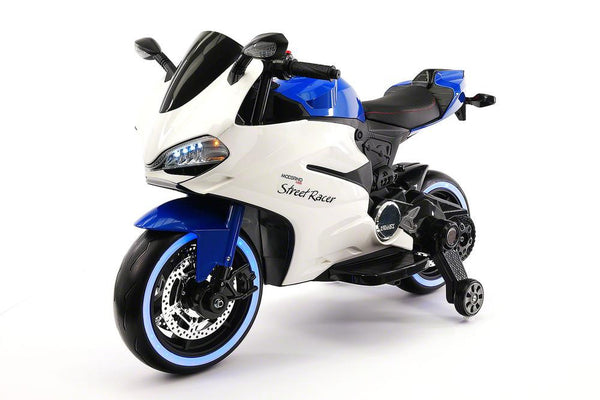 Street Racer 12V Electric Kids Ride-On Motorcycle | Blue