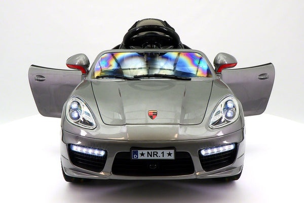 Kiddie Roadster 12V Battery Power LED Wheels R/C Ride On Toy Kids Car in Silver